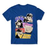 Demon Slayer retro Royal Blue Men's T-shirt for Anime, Kimetsu No Yaiba