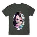 Demon slayer split Dark Grey Men's Tee for Anime, Kimetsu No Yaiba