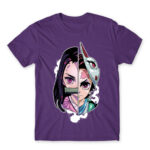 Demon slayer split Dark Purple Men's T-shirt for Anime, Kimetsu No Yaiba