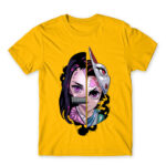 Demon slayer split Gold Men's T-shirt for Anime, Kimetsu No Yaiba
