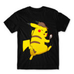 Detective Pikachu Black Men's Tee for Anime, Pokemon