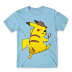 Detective Pikachu Sky Blue Men's T-shirt for Anime, Pokemon