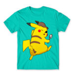 Detective Pikachu Turquoise Men's T-shirt for Anime, Pokemon