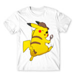 Detective Pikachu White Men's Tee for Anime, Pokemon