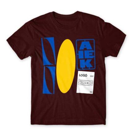 DIY Ikea Logo Burgundy Men's Tee for Brand Parody, Funny