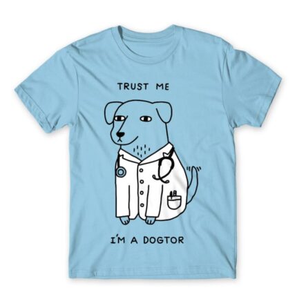 Dogtor Sky Blue Men's T-shirt for Veterinary, Work