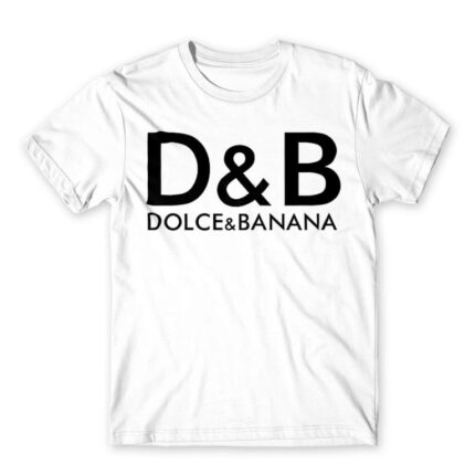 Dolce & Banana White Men's T-shirt for Brand Parody, Funny