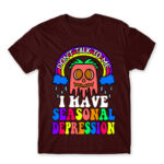 Don’t talk to me – seasonal depression Burgundy Men's Tee for Funny, Seasonal Depression