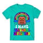 Don’t talk to me – seasonal depression Turquoise Men's Tee for Funny, Seasonal Depression