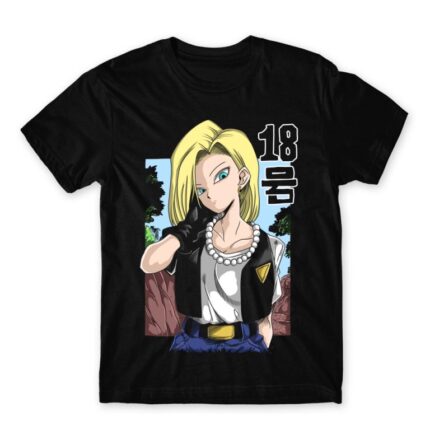 Dragon Ball – Android 18 Black Men's T-shirt for Anime, Dragon Ball