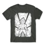 Dragon Ball Black and White Dark Grey Men's Tee for Anime, Dragon Ball