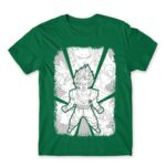 Dragon Ball Black and White Kelly Green Men's Tee for Anime, Dragon Ball