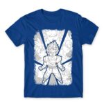 Dragon Ball Black and White Royal Blue Men's Tee for Anime, Dragon Ball