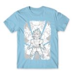 Dragon Ball Black and White Sky Blue Men's T-shirt for Anime, Dragon Ball