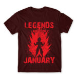 DragonBall Legends January Burgundy Men's Tee for Anime, Dragon Ball