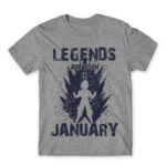 DragonBall Legends January Grey Melange Men's Tee for Anime, Dragon Ball