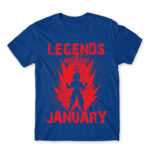 DragonBall Legends January Royal Blue Men's T-shirt for Anime, Dragon Ball