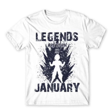 DragonBall Legends January White Men's Tee for Anime, Dragon Ball