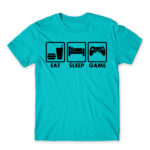 Eat-Sleep-Game Atoll Blue Men's T-shirt for Anime, Anime Gaming