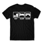 Eat-Sleep-Game Black Men's T-shirt for Anime, Anime Gaming