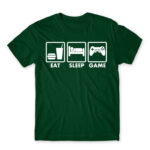 Eat-Sleep-Game Bottle Green Men's Tee for Anime, Anime Gaming
