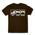 Eat-Sleep-Game Chocolate Men's Tee for Anime, Anime Gaming