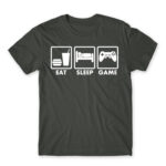 Eat-Sleep-Game Dark Grey Men's Tee for Anime, Anime Gaming