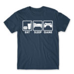 Eat-Sleep-Game Denim Men's T-shirt for Anime, Anime Gaming