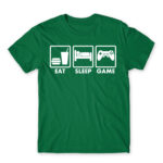 Eat-Sleep-Game Kelly Green Men's Tee for Anime, Anime Gaming