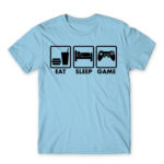 Eat-Sleep-Game Sky Blue Men's Tee for Anime, Anime Gaming