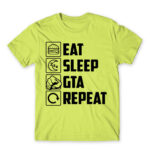Eat, sleep, GTA, repeat Apple Green Men's Tee