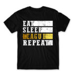 Eat, sleep, League, repeat Black Men's T-shirt for Gaming, League Of Legends