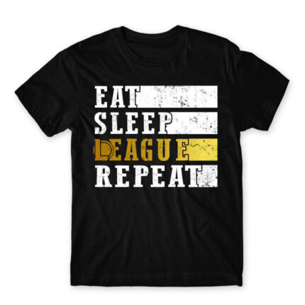 Eat, sleep, League, repeat Black Men's T-shirt for Gaming, League Of Legends