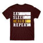 Eat, sleep, League, repeat Burgundy Men's Tee for Gaming, League Of Legends