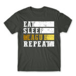 Eat, sleep, League, repeat Dark Grey Men's T-shirt for Gaming, League Of Legends