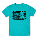 Eat Sleep LoL Repeat Atoll Blue Men's T-shirt for Gaming, League Of Legends