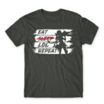 Eat Sleep LoL Repeat Dark Grey Men's T-shirt for Gaming, League Of Legends