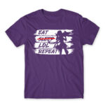 Eat Sleep LoL Repeat Dark Purple Men's Tee for Gaming, League Of Legends