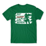 Eat Sleep LoL Repeat Kelly Green Men's T-shirt for Gaming, League Of Legends