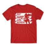 Eat Sleep LoL Repeat Red Men's Tee for Gaming, League Of Legends