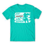Eat Sleep LoL Repeat Turquoise Men's T-shirt for Gaming, League Of Legends