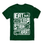 Eat Sleep Stream Repeat Bottle Green Men's Tee for Streamer, Work