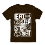 Eat Sleep Stream Repeat Chocolate Men's T-shirt for Streamer, Work