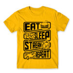 Eat Sleep Stream Repeat Gold Men's T-shirt for Streamer, Work