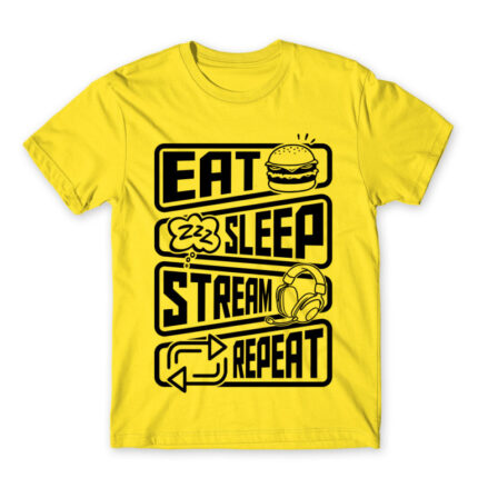 Eat Sleep Stream Repeat Lemon Men's Tee for Streamer, Work