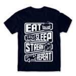 Eat Sleep Stream Repeat Navy Men's Tee for Streamer, Work