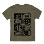 Eat Sleep Stream Repeat Zinc Men's T-shirt for Streamer, Work