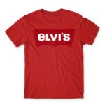 Elvi’s Red Men's T-shirt for Brand Parody, Funny