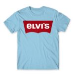 Elvi’s Sky Blue Men's T-shirt for Brand Parody, Funny