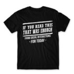 Enough of social interactions for today Black Men's T-shirt for Antisocial, Funny